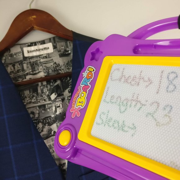 Dress Vest, Blue/Black Checkered Vest, Formal Shirt Vest 36R - Picture 14 of 14